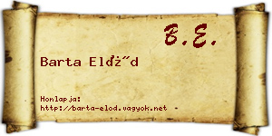 Barta Előd névjegykártya