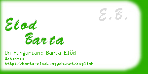 elod barta business card