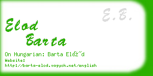 elod barta business card